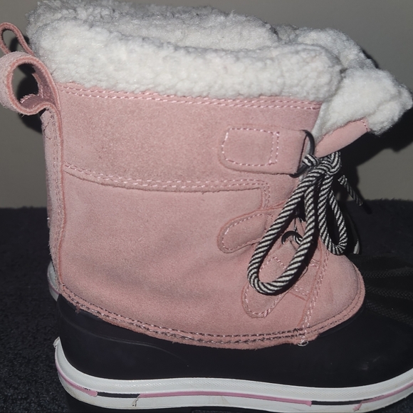 Cat & Jack Pink and Black Girl Winter Waterproof Snow Boots Size 13 Little Girls - Picture 12 of 15